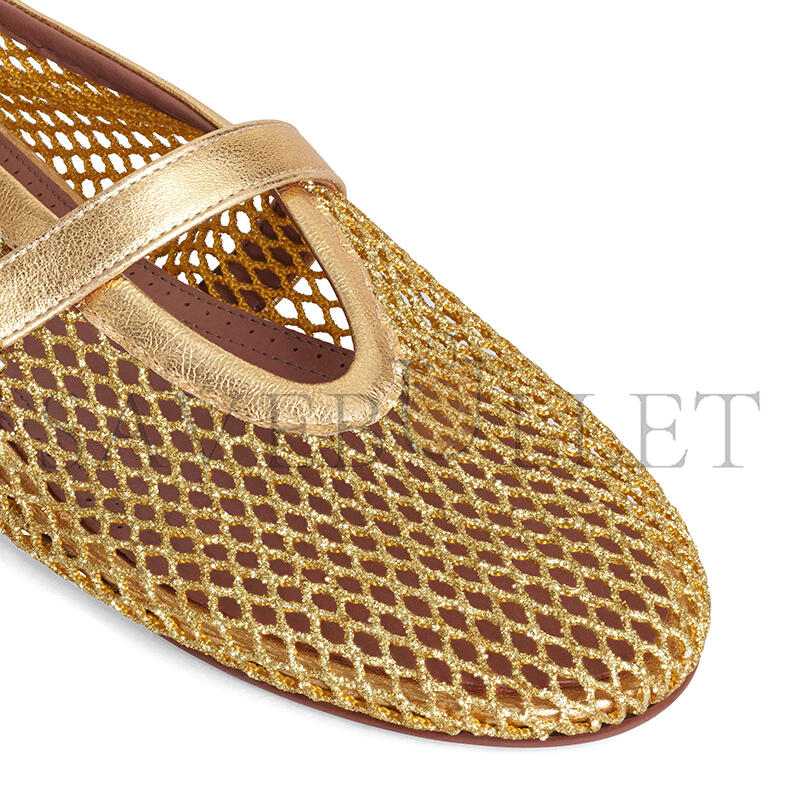 ALAÏA BALLET FLATS IN LAMINATED FISHNET AA3A029TK028 - 220